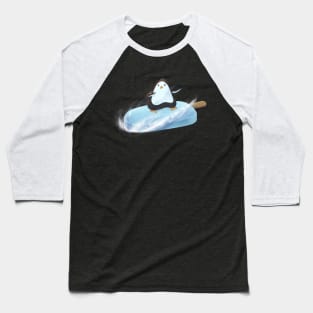 Ice Block Penguin Sledding Snowboard Baseball T-Shirt